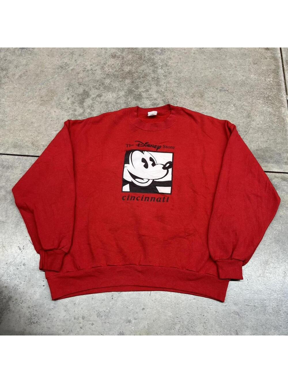 vintage the disney store cincinnati mickey mouse red crewneck size xxl